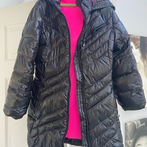 Spider size medium down jacket black with rainbow color stitching